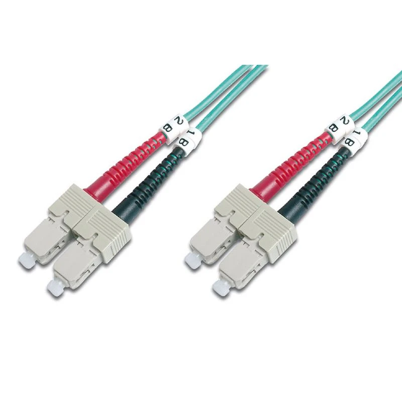 Image of FDL 5M OM3 50/125 SC-SC DLX 2.8mm FIBRE OPTIC CABLE - AQUA