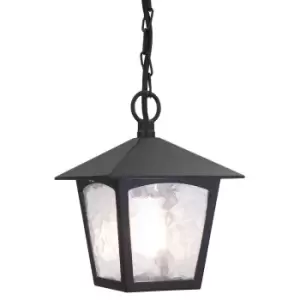 Image of York 1 Light Outdoor Ceiling Chain Lantern Black IP43, E27