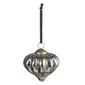 Image of Crossland Grove Perry Asstd Fluted Baubles Ant Silver (6pk) 90mm