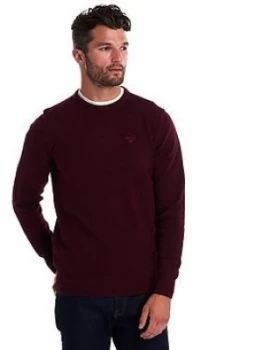 Image of Barbour Tisbury Crew Jumper, Ruby, Size S, Men