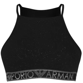 Image of Emporio Armani Logo Band Bralette - Black