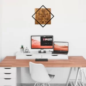 Image of All You Need ?s Love WiFi Walnut Black Decorative Wooden Wall Accessory