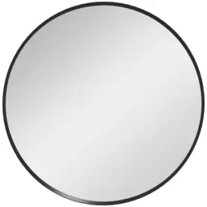 Image of HOMCOM 61cm Decorative Wall Mirror for Bedroom Living Room, Modern Round Bathroom Mirror for Home Decor, Black