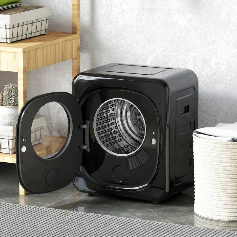 Image of HOMCOM Compact Dryer Machine with 5 Modes, 4kg Small Tumble Dryer, Black Unisex