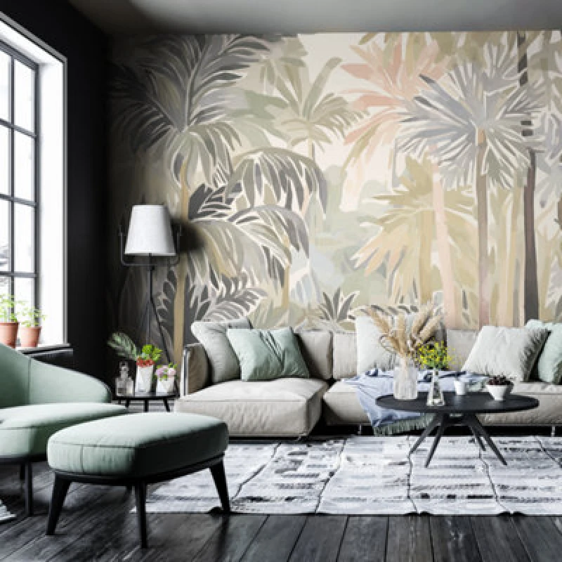 Image of Origin Murals Pretty Palms - Natural Stone Matt Smooth Paste The Wall Mural 350Cm Wide X 280Cm High