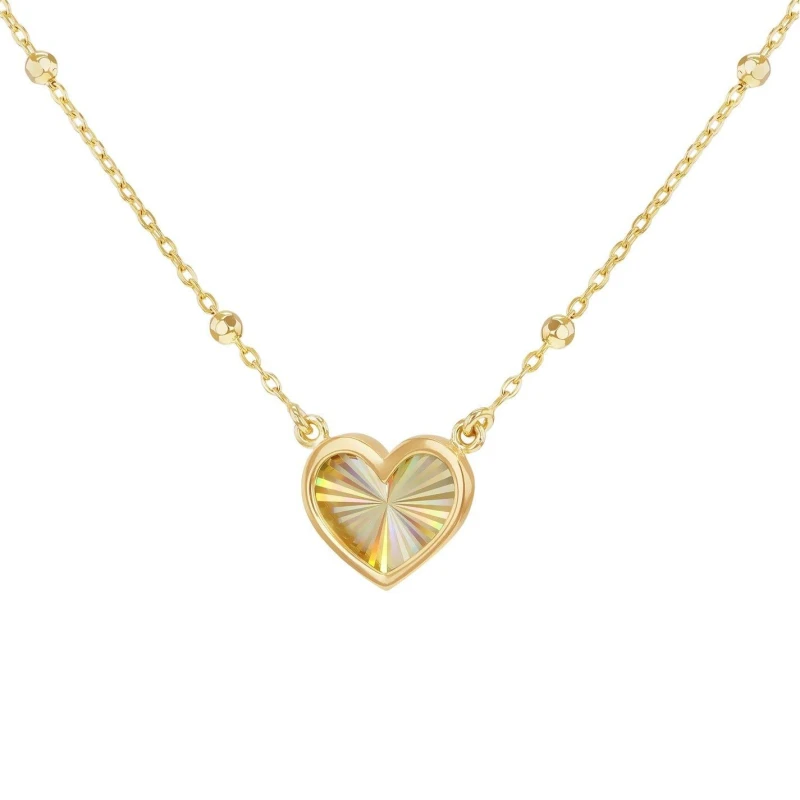 Image of Be You 9ct Gold Rainbow Heart Necklace Necklaces 16-18inch Gold 39208710000