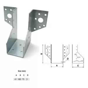 Image of Moderix Jiffy Timber Joist Hangers Decking Lofts Roofing Zinc Packs - Size 41 x