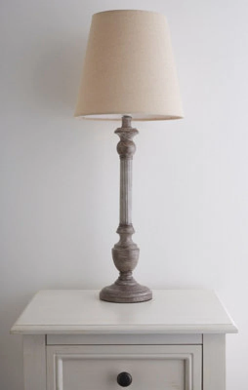 Image of K Living Hague 60Cm Resin Table Lamp Grey With Shade