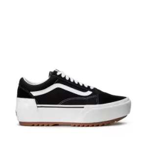 Image of Vans Ua Old Skool Stacked, (Suede/Canvas) Black/Blanc De Blanc, size: 3+, Unisex, Trainers, VN0A4U155ZN1