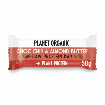 Image of Planet Organic Raw Protein Bar Almond Butter & Choc Chip 50g