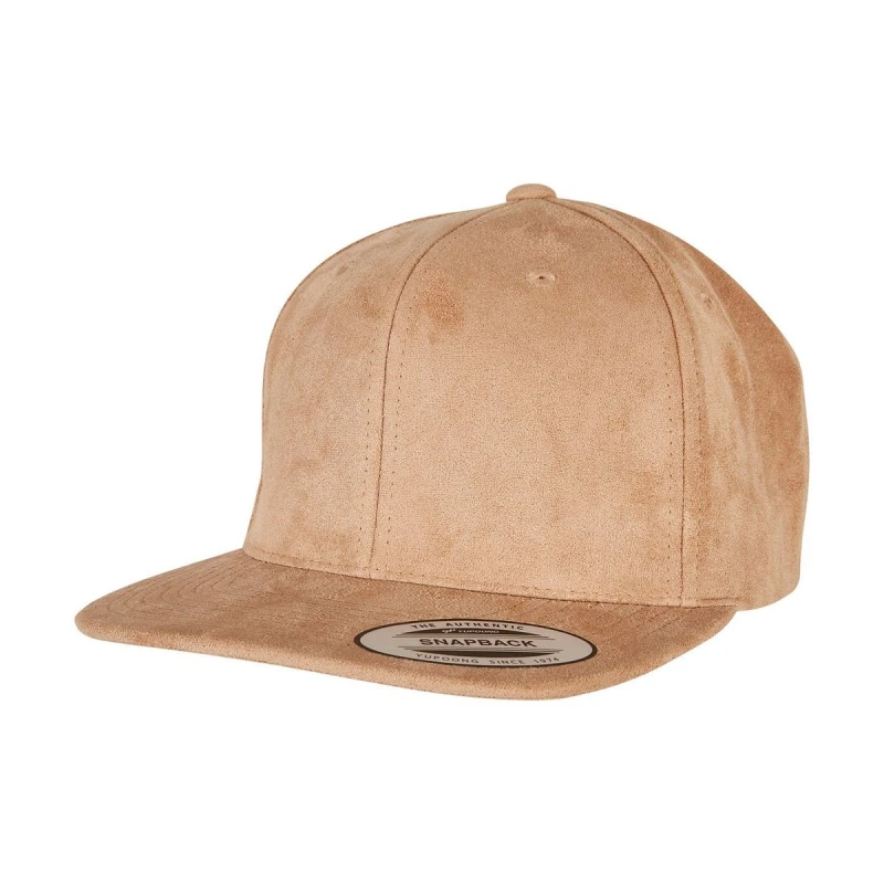 Image of Flexfit Flexfit Men Faux Suede Snapback Cap in Khaki Khaki One Size Male 5063300462881