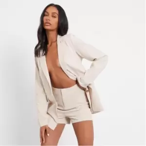 Image of I Saw It First Linen Look Tailored Shorts - Brown