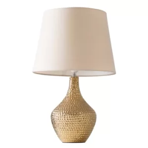 Image of Bailey Gold Table Lamp with Large Beige Aspen Shade