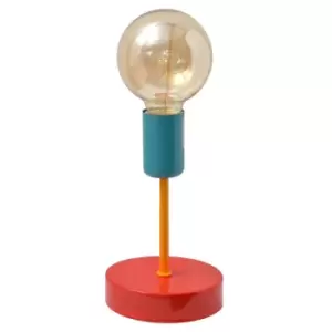 Image of Tube Table Lamp Red Orange Turquoise 12cm