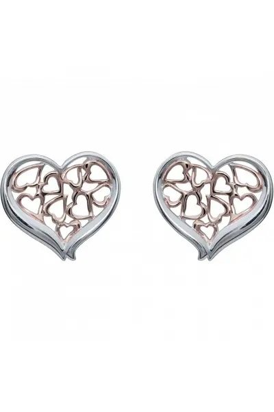 Image of Unique & Co Unique & Co. Ladies Collection Sterling Silver Earrings - Me-817Rg Rose