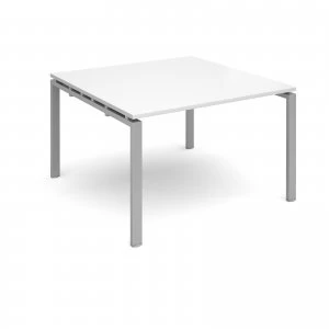 Image of Adapt II square Boardroom Table 1200mm x 1200mm - Silver Frame White