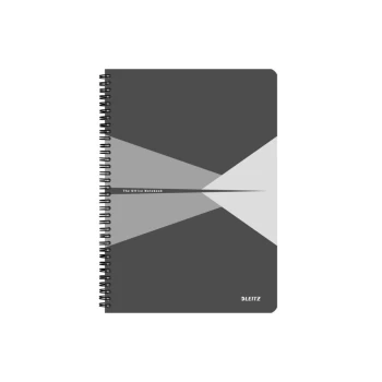 Image of Office Notebook A4 Ruled, Wirebound with Polypropylene Cover 90 Sheets. Grey - Outer Carton of 5