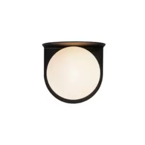 Image of Larissa Razlog Wall Light With Opal Glass 1x G9 Max 7W Black Matt