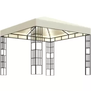 Image of Vidaxl - Gazebo with LED String Lights 3x3 m Cream Cream