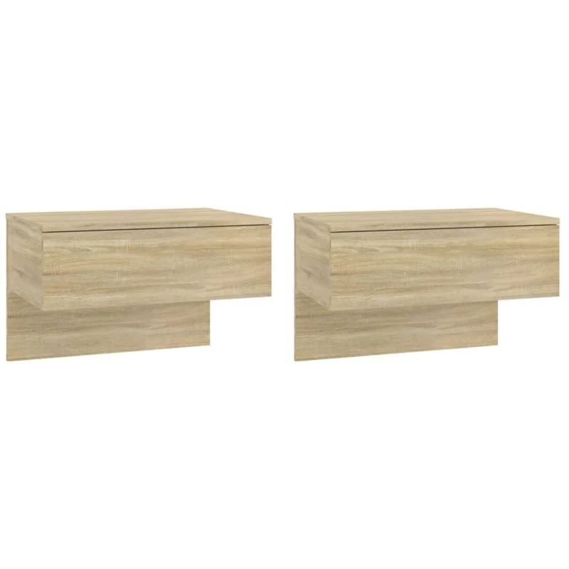 Image of VIDAXL Wall-mounted Bedside Cabinets 2 pcs Sonoma Oak Vidaxl 8720286963890