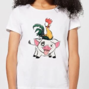 Image of Moana Hei Hei and Pua Womens T-Shirt - White - 3XL