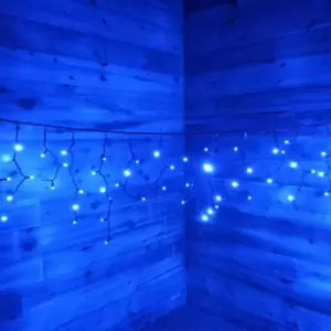 Image of 5.5m Blue Connectable Heavy Duty Static Christmas Outdoor Icicle 210 LED Lights