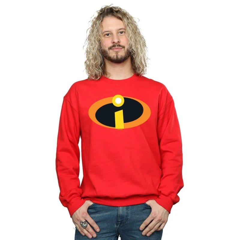 Image of Disney Men The Incredibles Costume Logo Sweatshirt Size: Small Red S Male 5057955878753