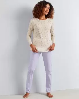 Image of Cotton Traders Womens Pointelle PJ Set in Purple