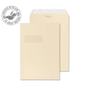 Image of Blake Premium Business C4 140gm2 Woven Peel and Seal Window Pocket Envelopes Cream Pack of 125