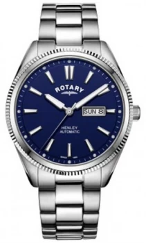 Image of Rotary Mens Henley Serrated Bezel Blue Dial Watch
