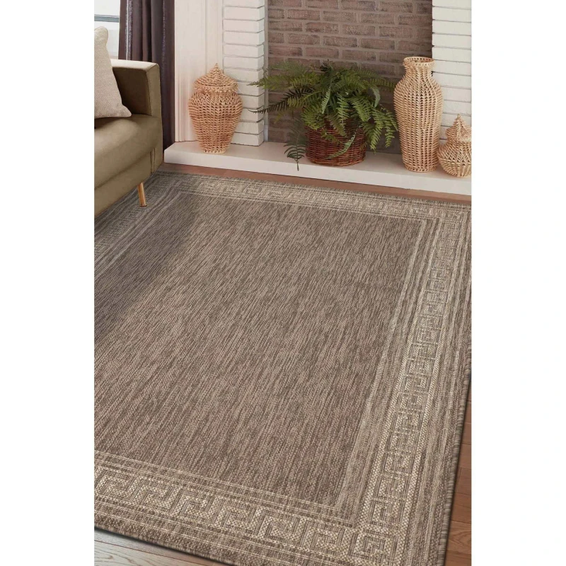 Image of Homemaker Gel Greek Key Rug Latte Latte unisex 60x230cm