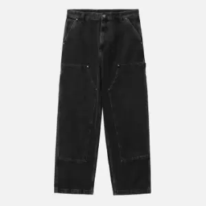 Image of Carhartt WIP Mens Nash DK Loose Fit Pants - Black Stone Washed - M