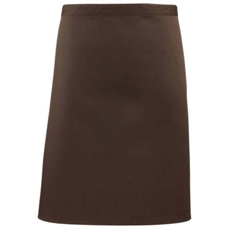 Image of Premier Premier Colours Mid Length Apron in Brown Brown One Size Unisex 5063470681518