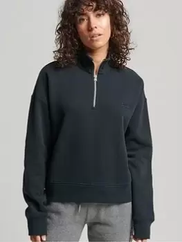 Image of Superdry Vintage Logo Emb Crew Sweatshirt -navy, Blue, Size 10, Women