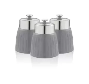 Image of Swan Retro Set of 3 Circular Canisters Grey