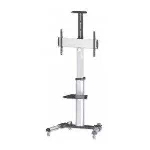 Image of Manhattan TV & Monitor Mount Trolley Stand 1 screen Screen Sizes: 37-65" Silver VESA 200x200 to 600x400mm Max 50kg LFD Lifetime Warranty