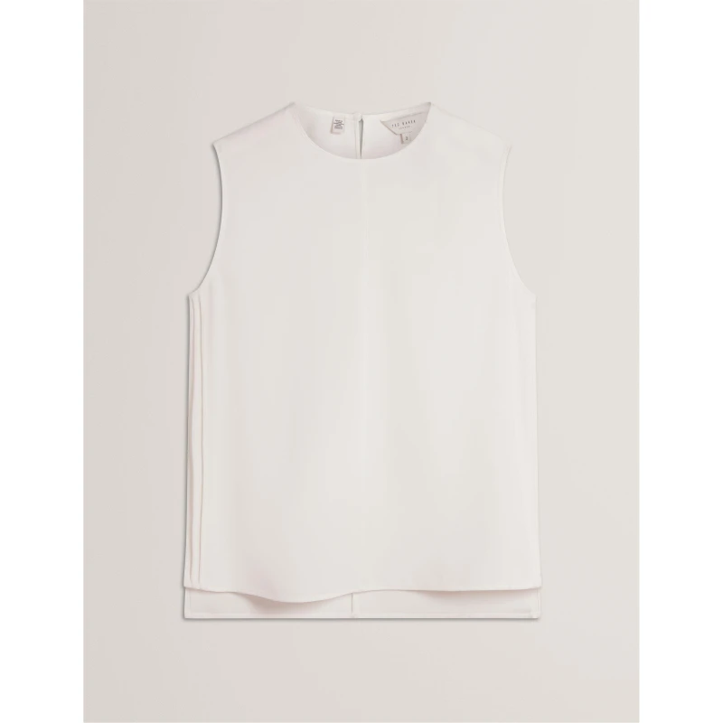 Image of Ted Baker Womens Woven Sleeveless Shirt Ivory female 8 (XS)