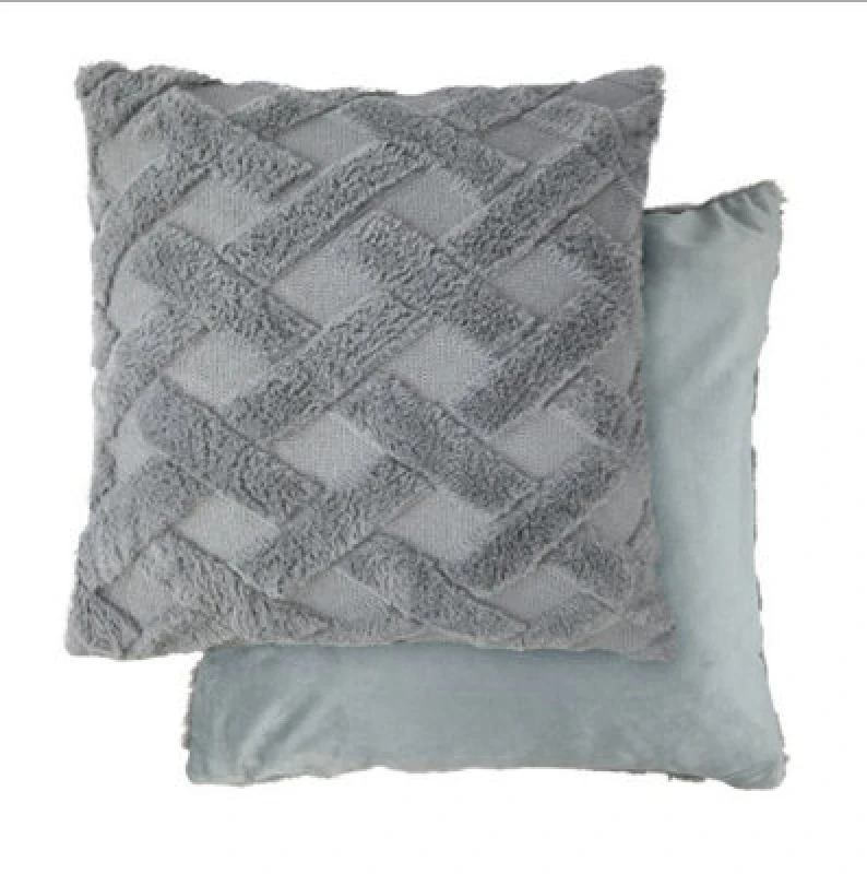 Image of New Edge Blinds Newton Cross Hatch Collection Soft Touch Cushion Cover in Silver Size: 43cm x 43cm Silver Unisex 43cm x 43 cm