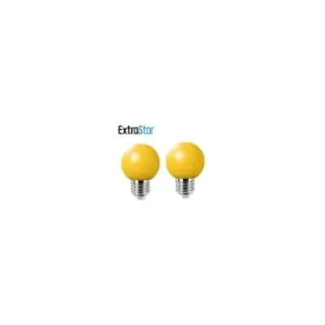 Image of 4W Yellow LED Golf Ball Modern Coloured Light Bulb E27 (Pack of 2)