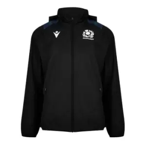 Image of Macron Scotland Rugby Waterproof Jacket 2023 2024 Adults - Black