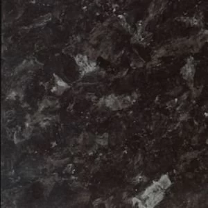 Image of 38mm Ebony granite Black Gloss Stone effect Round edge Laminate Worktop L3.6m D600mm