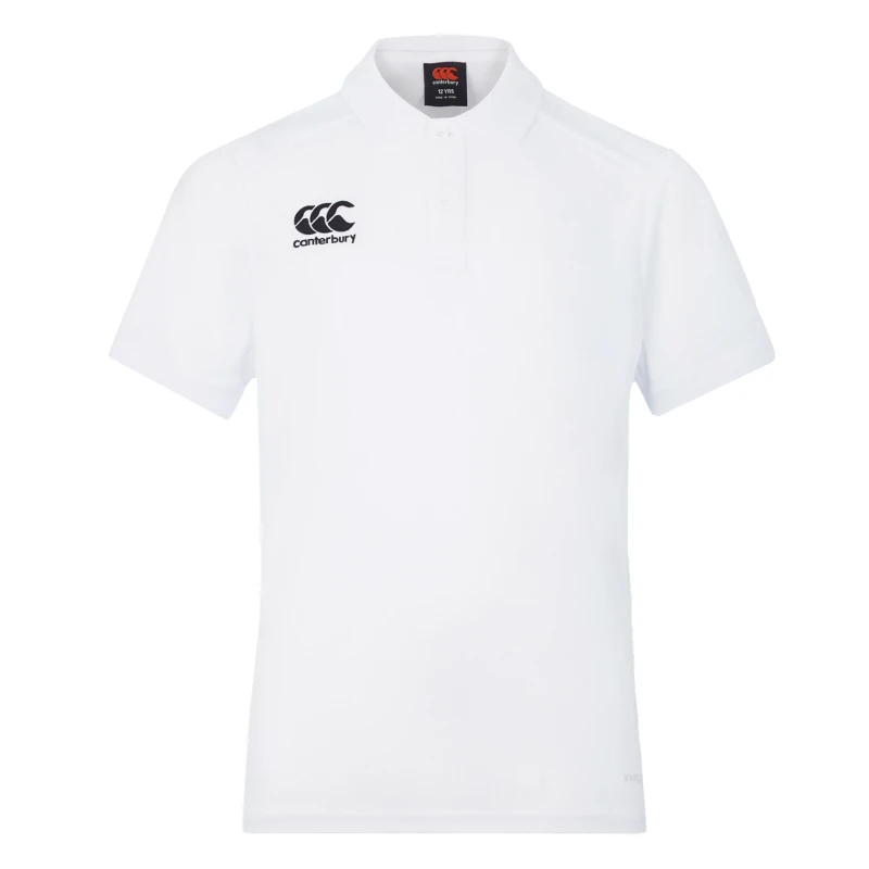 Image of Canterbury Club Dry Polo Shirt in White Size: 4 Years White Unisex 4 Years