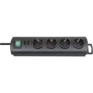 Image of Brennenstuhl 1153300124 Power strip (+ switch) 4x Black PG connector
