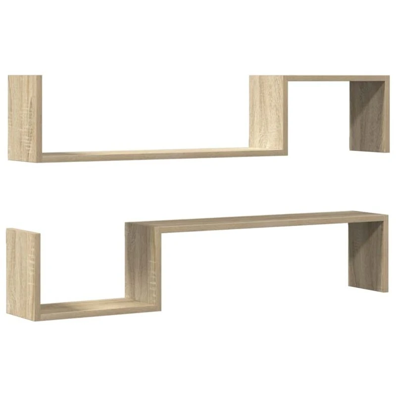 Image of VIDAXL Vidaxl - Wall Shelf 2 pcs Sonoma Oak 100x15x20cm Engineered Wood 8720286596890