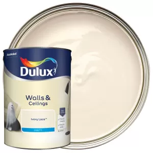 Image of Dulux Walls & Ceilings Ivory Lace Matt Emulsion Paint 5L