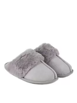 Image of TOTES Real Suede Mule Slipper - Grey, Size 5, Women