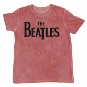 Image of The Beatles Drop T Burnout Mens Maroon Tshirt: Large