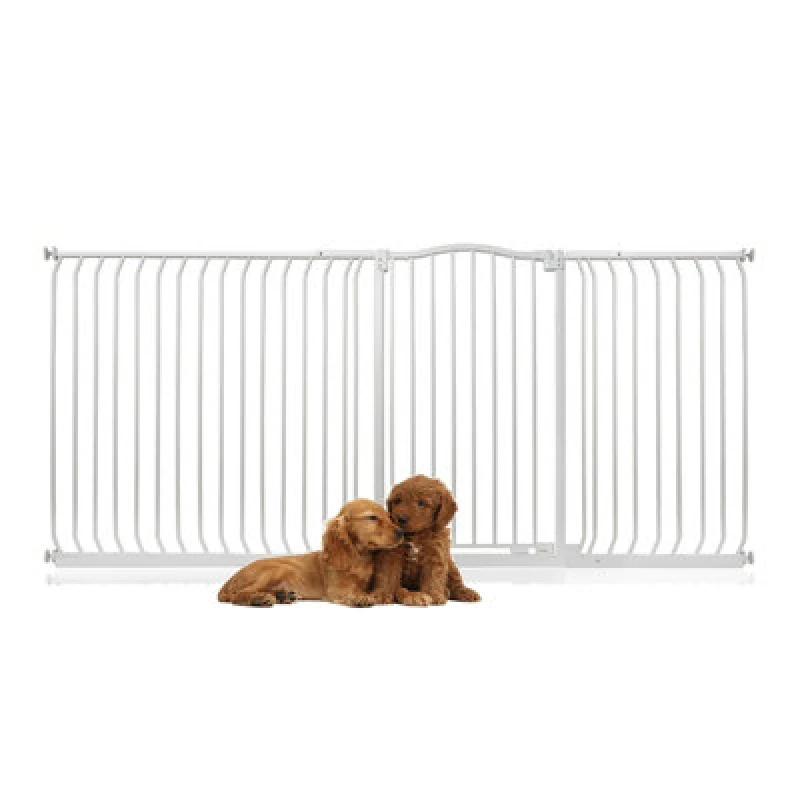 Image of Bettacare Extra Tall Curved Top Dog Gate, 216Cm - 225Cm, Matt White, Extra Tall 100Cm In Height, Pressure Fit Pet Gate