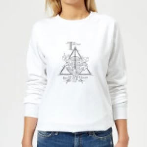 Image of Harry Potter Three Dragons White Womens Sweatshirt - White - M