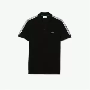 Image of Lacoste Lacoste Tape Polo Shirt Mens - Black